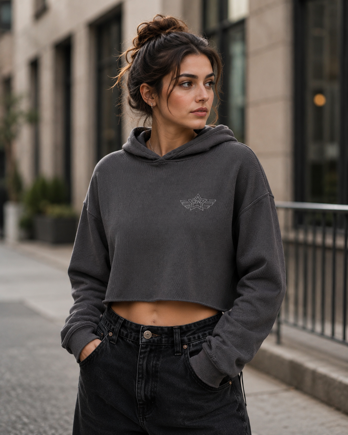 ZN Crimson Crop Hoodie